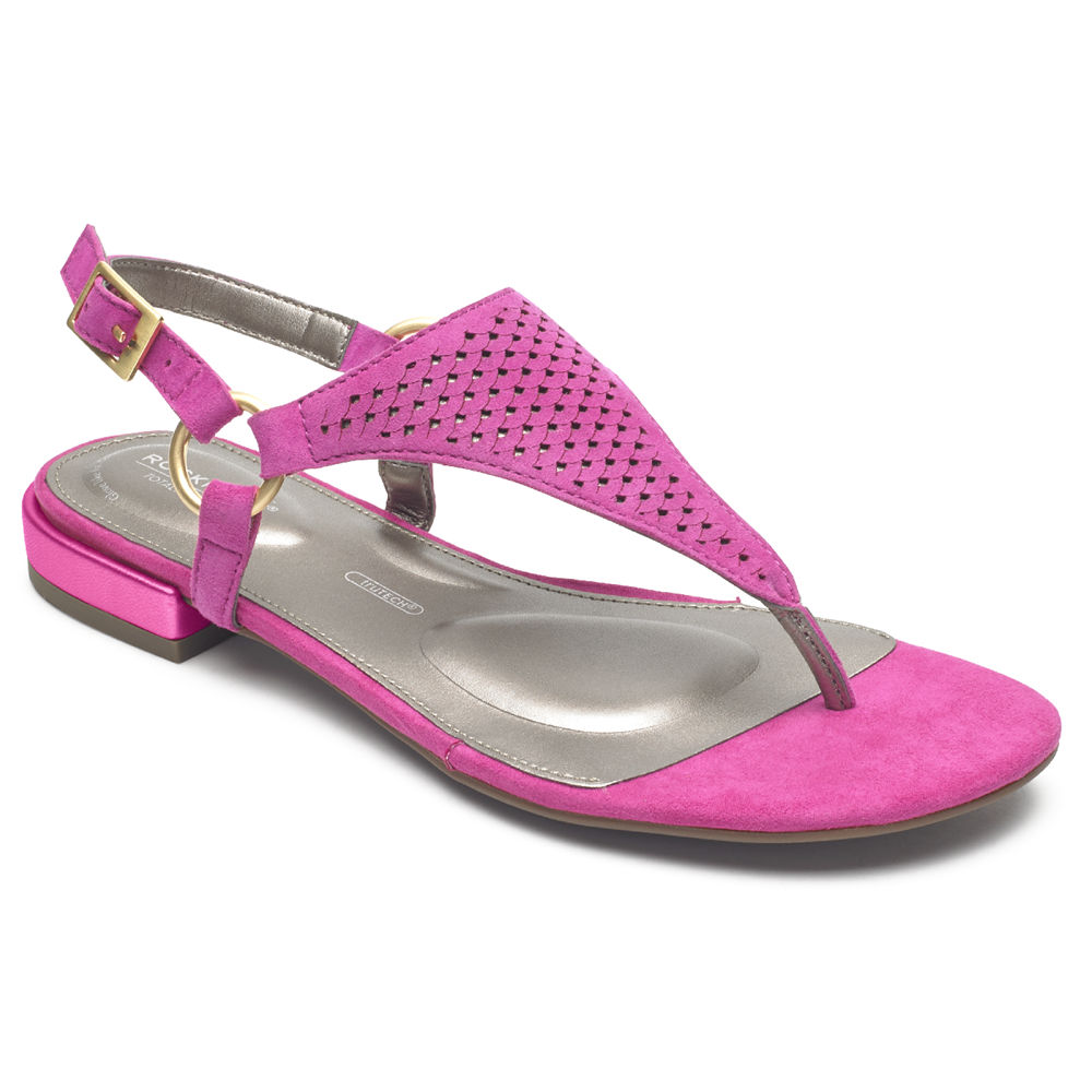 Rockport Womens Sandals Pink - Total Motion Zosia Thong - UK 658-CELIKN